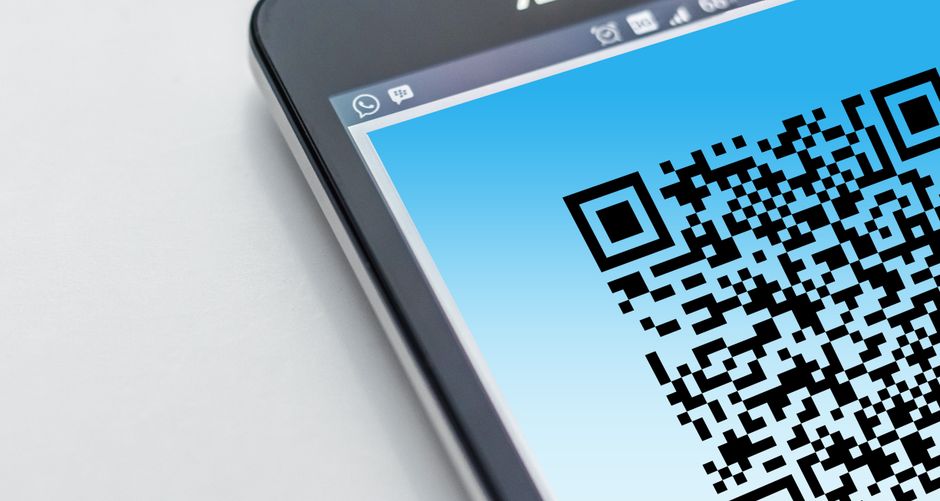 A phone scanning a QR code